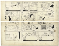 Chic Young Hand-Drawn Blondie Sunday Comic Strip From 1938 -- The Life of a Dog